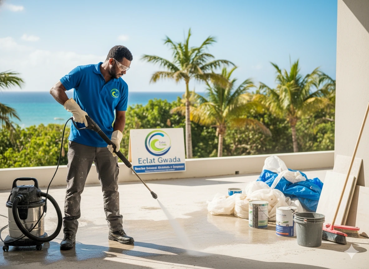Nettoyage fin de chantier Guadeloupe