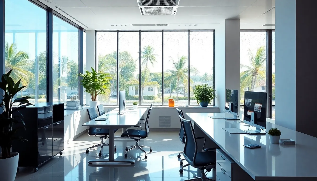 Bureau propre après nettoyage professionnel